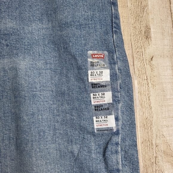 Men's Levi's 550 Relaxed-Fit Stretch Straight Blue Jeans 50x32 New - Picture 3 of 15